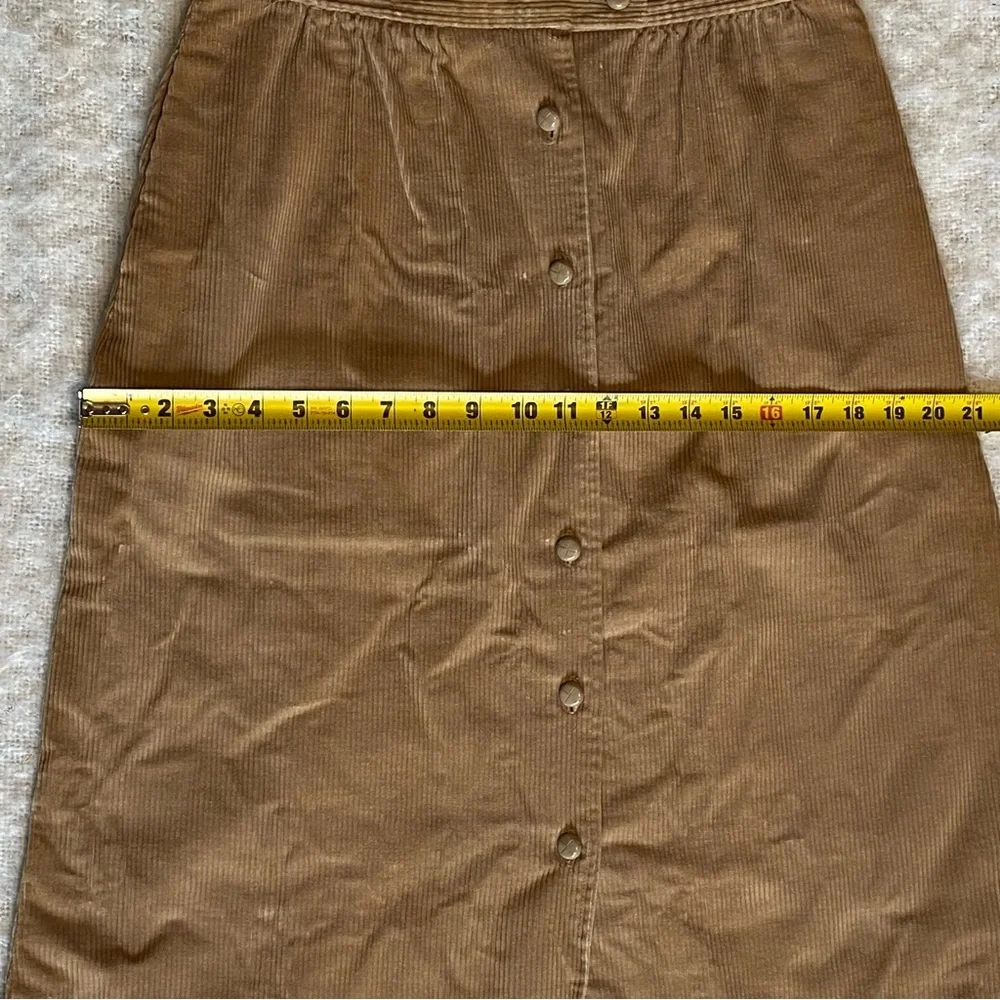 Vtg 70s Womens Long Brown Corduroy Skirt Unbranded Approx Size S/M - Picture 4 of 7
